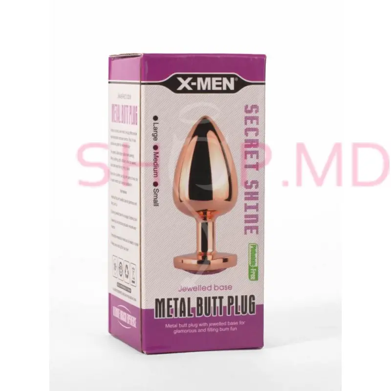 X-MEN Secret Shine Metal Butt Plug Rose Gold Heart M
