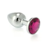Butt plug, metal Silver + Red